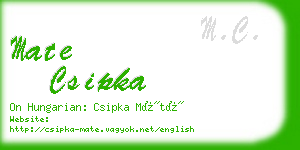 mate csipka business card